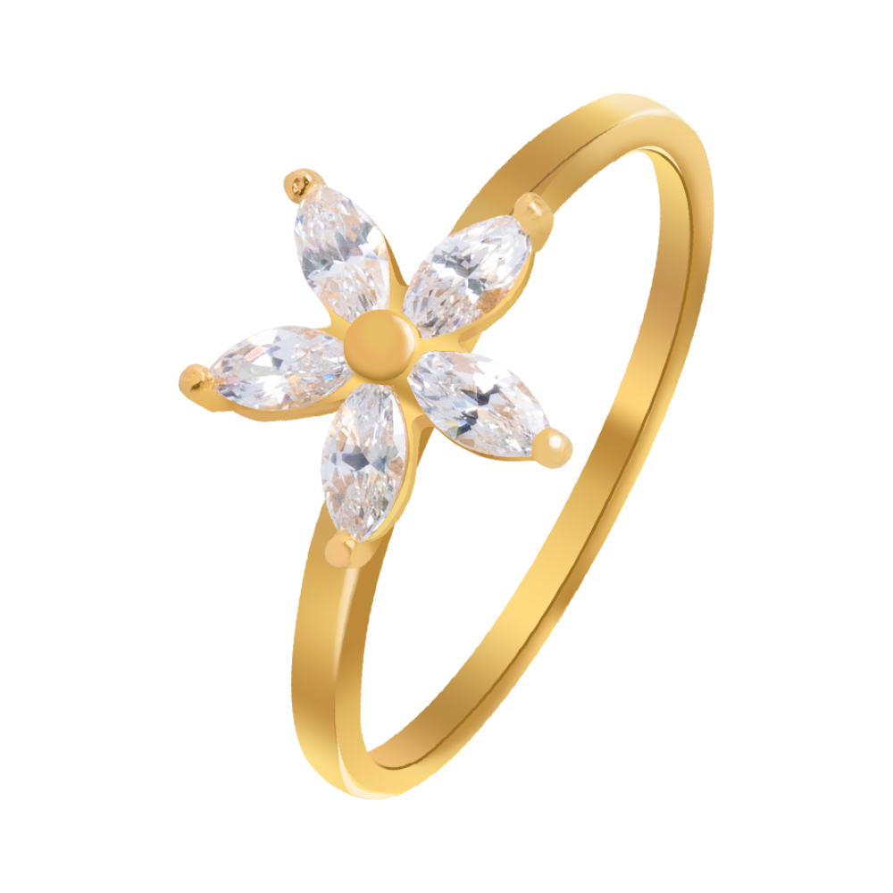 Picture of Fabian Ladies Gold Plated Ring, FLJ-AQ05R4958A-R.G4