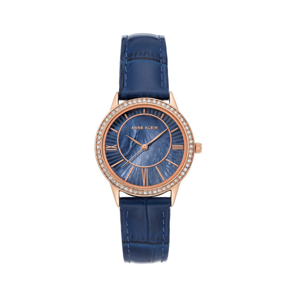 Picture of Anne Klein Women's Leather Blue Dial Blue Leather Watch AK3688RGNV