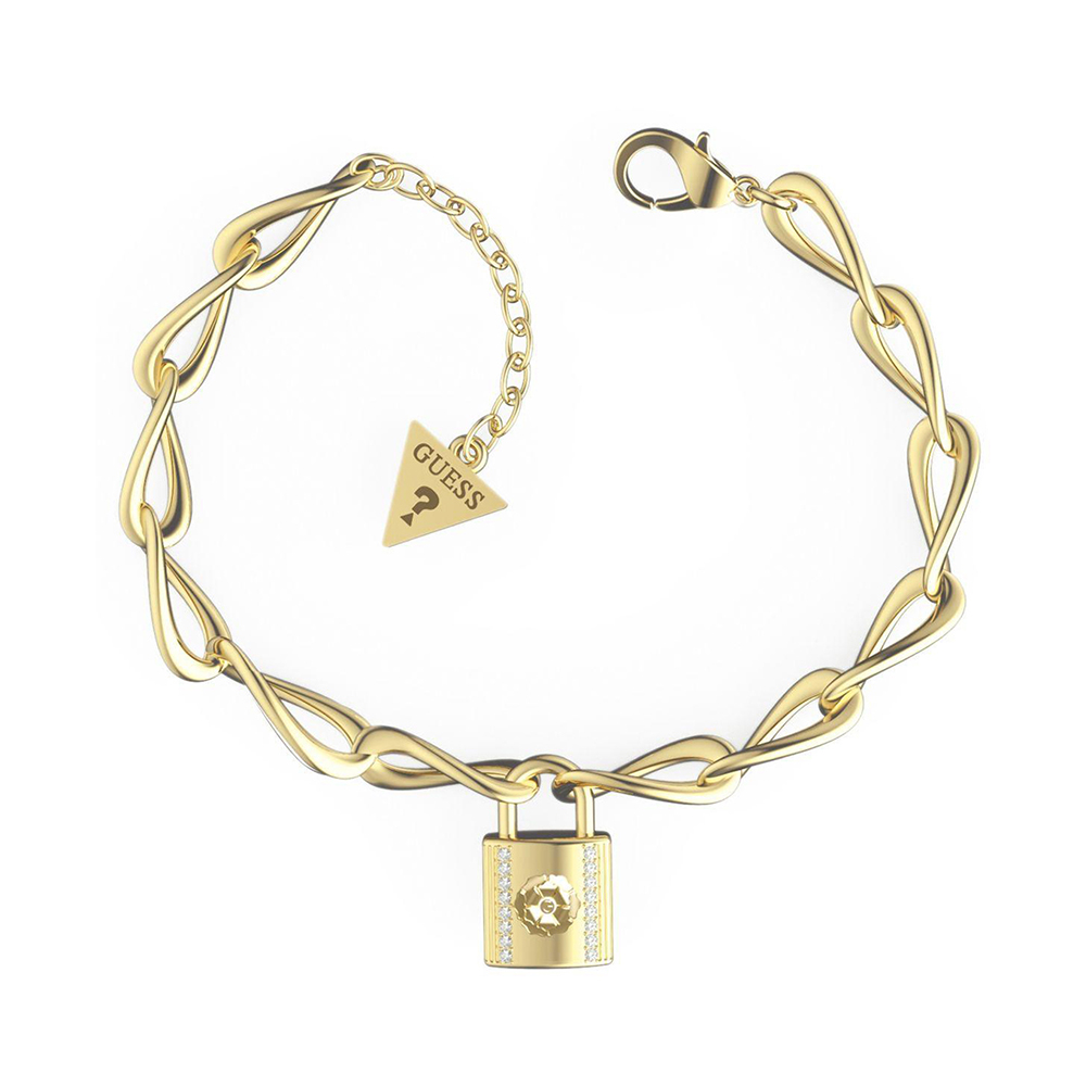 Picture of Guess Woman Steel Gold Padlock Bracelet JUBB01099JWYGS