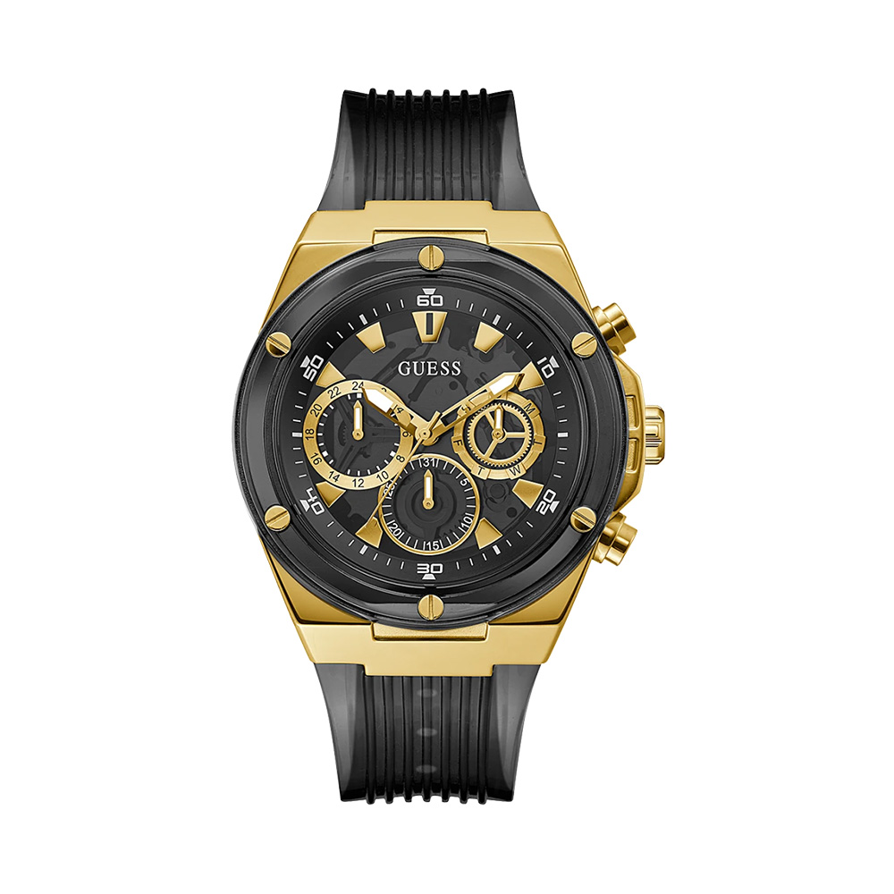 Picture of Guess Eco-Friendly Gold And Black Bio-Based Watch GW0425G1