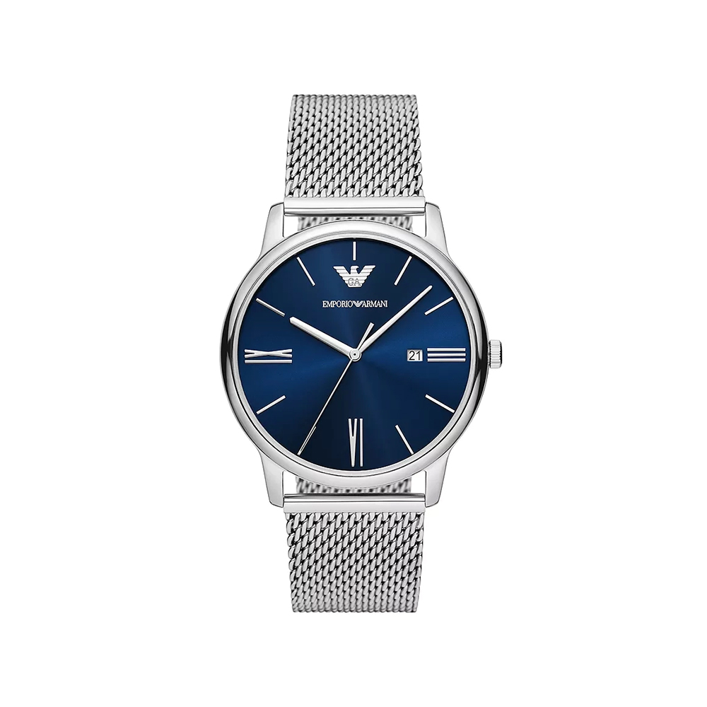 Picture of Emporio Armani Three-Hand Date Stainless Steel Mesh Watch AR11571