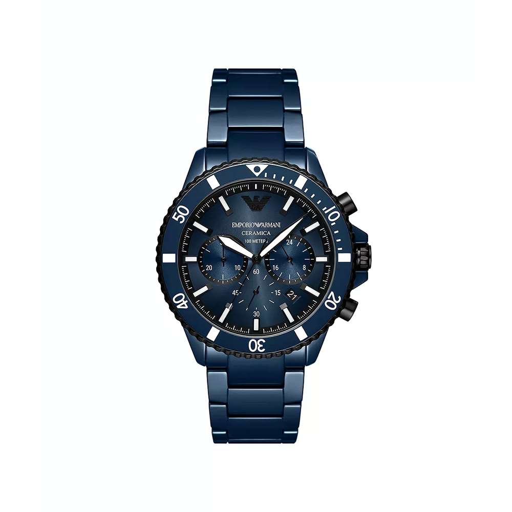 Picture of Emporio Armani Chronograph Blue Ceramic Watch AR70009