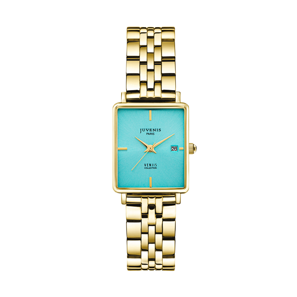 Picture of Juvenis Venjis Gold Sunray Square Watch JVB0066C