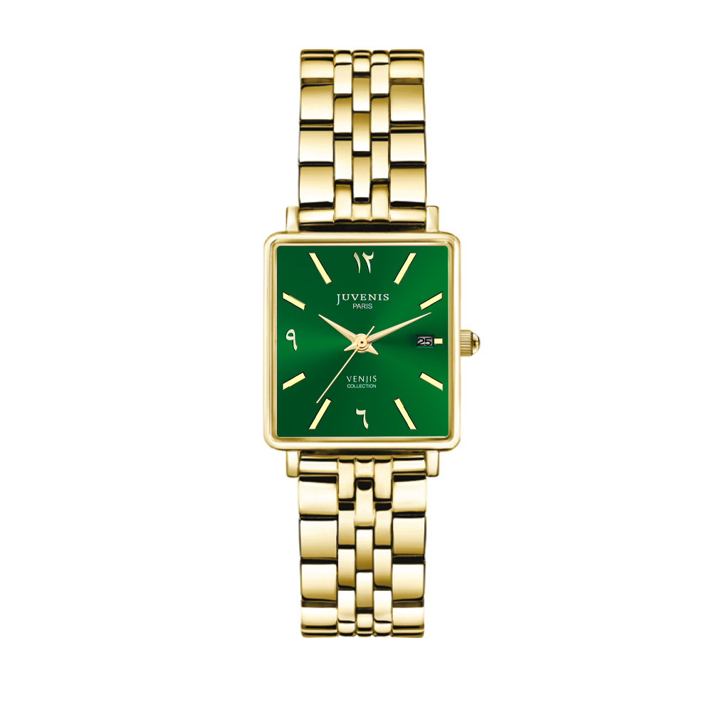 Picture of Juvenis Venjis Emerald Gold Square Watch JVB1066D