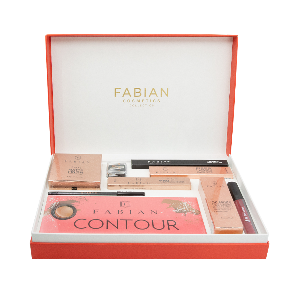 Picture of Fabian Cosmetics Collection 9 pcs Red