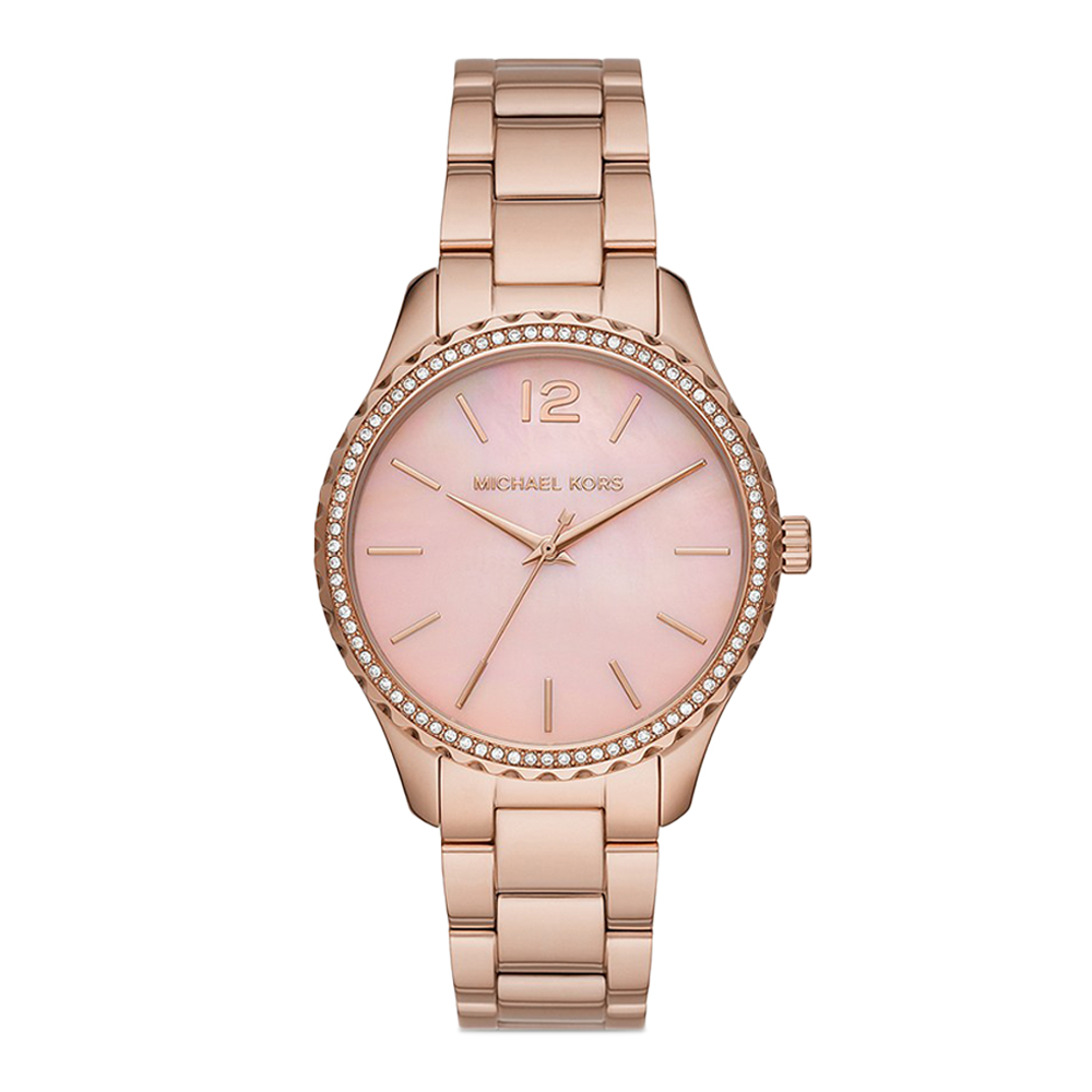 Picture of Michael Kors Layton Three-Hand Rose Gold-Tone Stainless Steel Watch