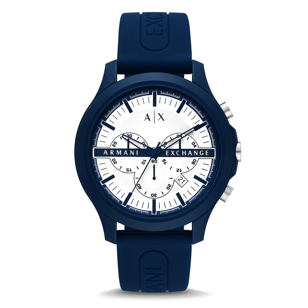 Picture of Armani Exchange Chronograph Blue Silicone Watch AX2437