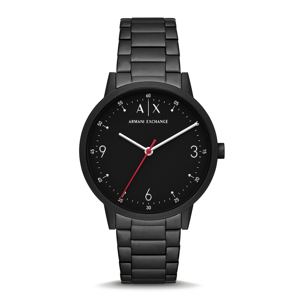 Picture of Armani Exchange Three-Hand Black Stainless Steel Watch AX2738