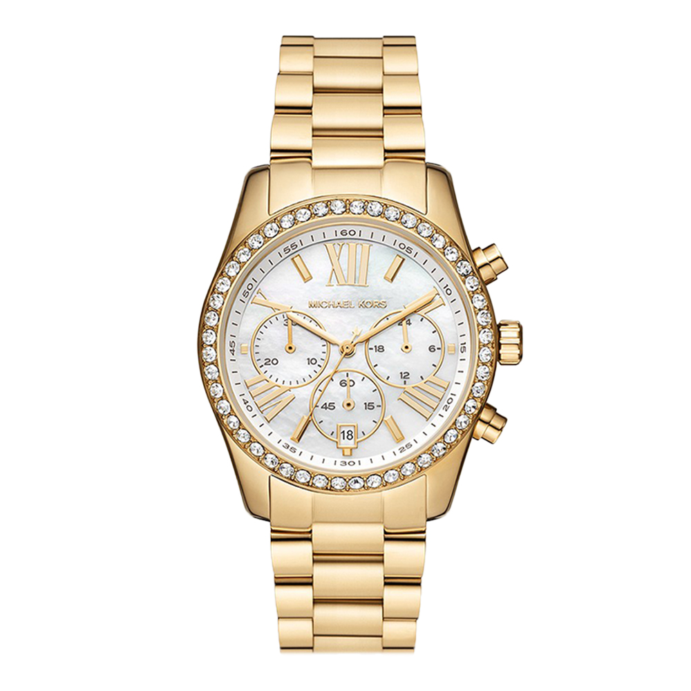 Picture of Michael Kors Lexington Lux Chronograph Gold-Tone Stainless Steel Watch