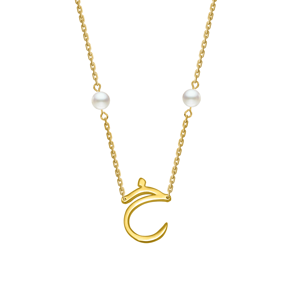 Picture of Juvenis "Ø®" Arabic Letter Necklace JLJ-MN0005PL-G