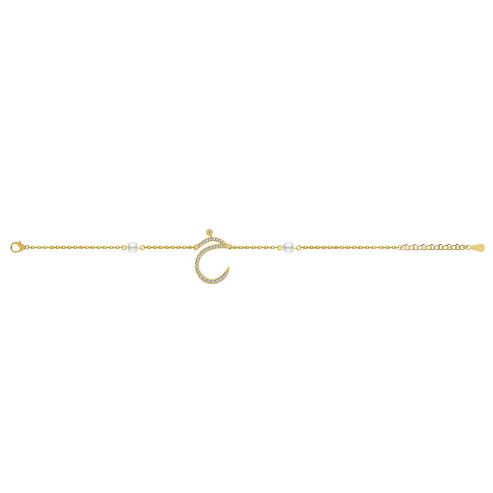 Picture of Juvenis "Ø®" Arabic Letter Zirconed Bracelet JLJ-MB0005CZ-G