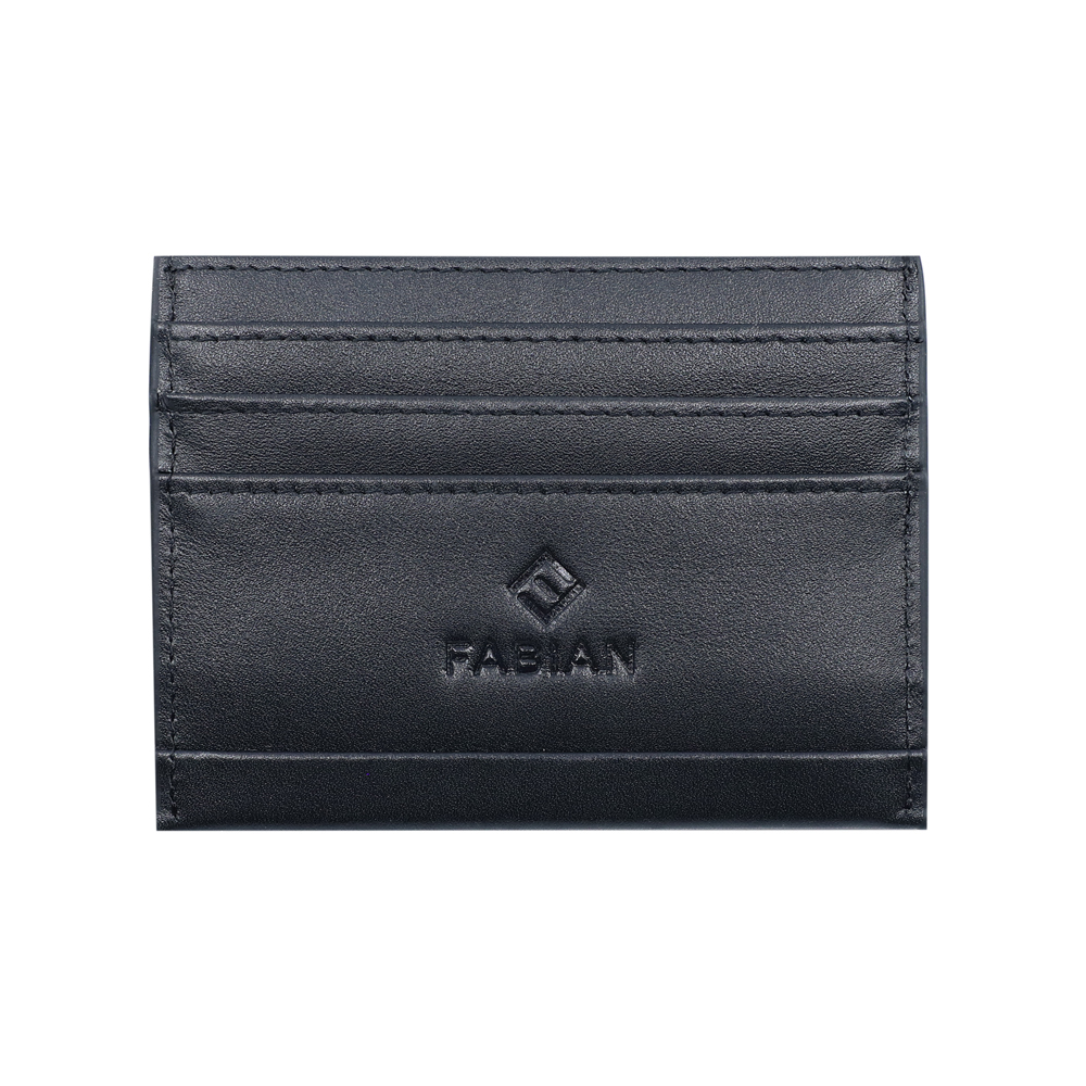 Picture of Fabian Leather Black Card Holder For Men - FMWC-SLG14-B